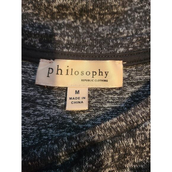 Philosophy medium womens static gray print side knot tied top - Picture 3 of 7